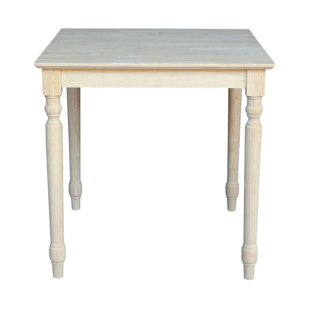 Solid Wood Top Table with Turned Legs in Natural V278084
