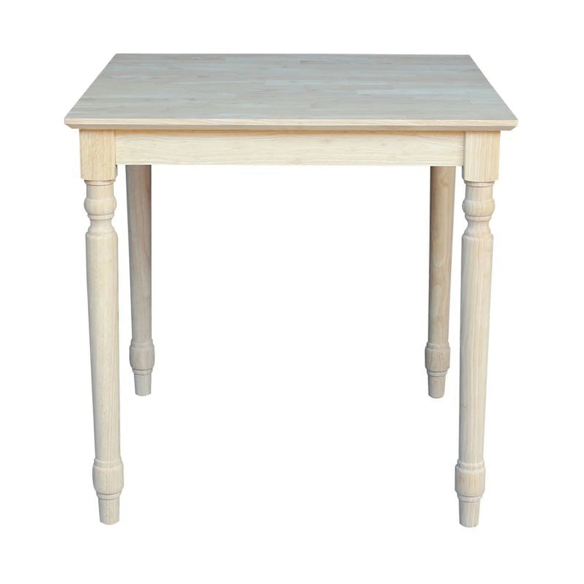 Solid Wood Top Table with Turned Legs in Natural V278084