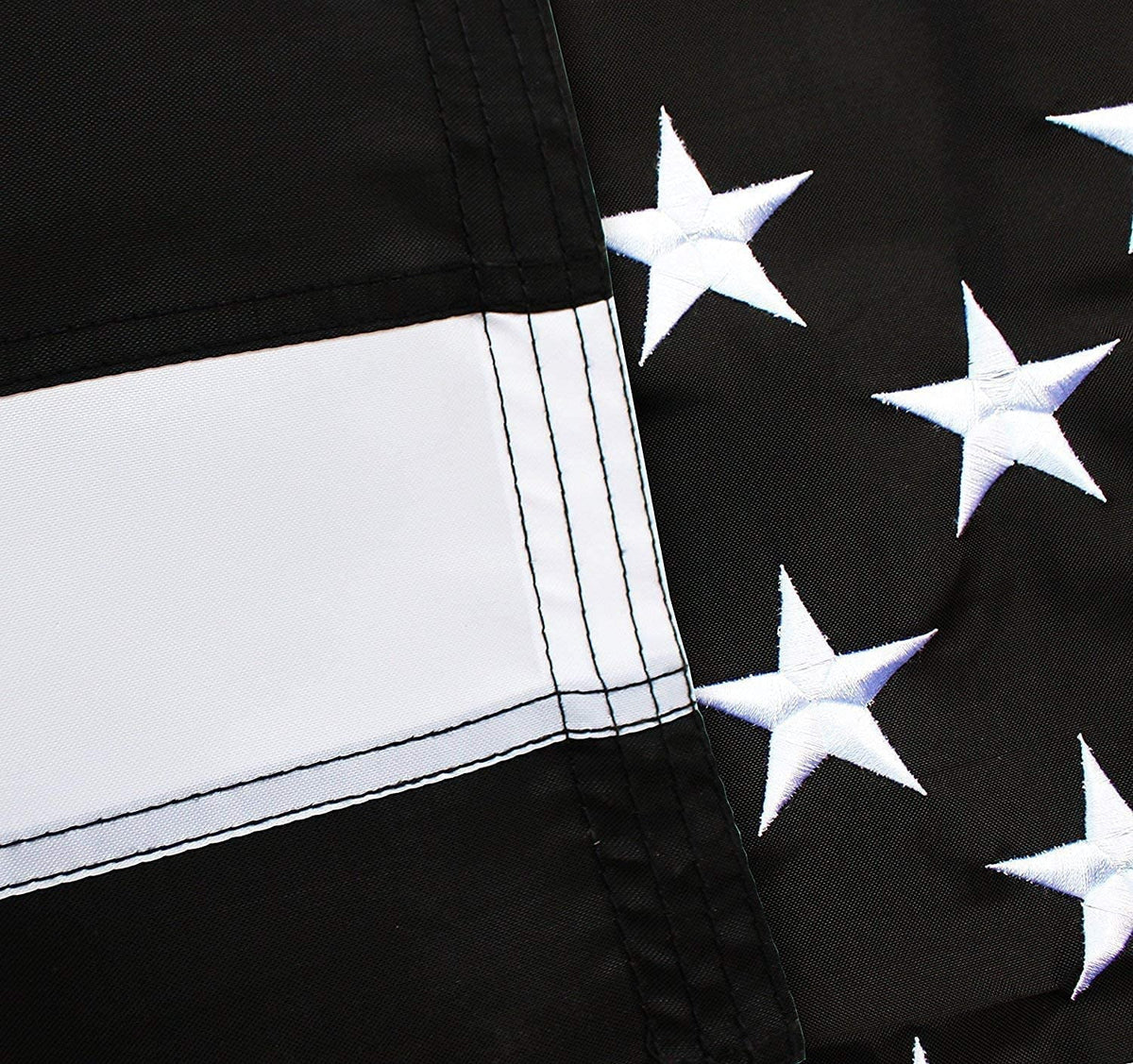 Thin Blue Line Flag 3x5 ft with Embroidered Stars and 2 Brass Grommets I49056