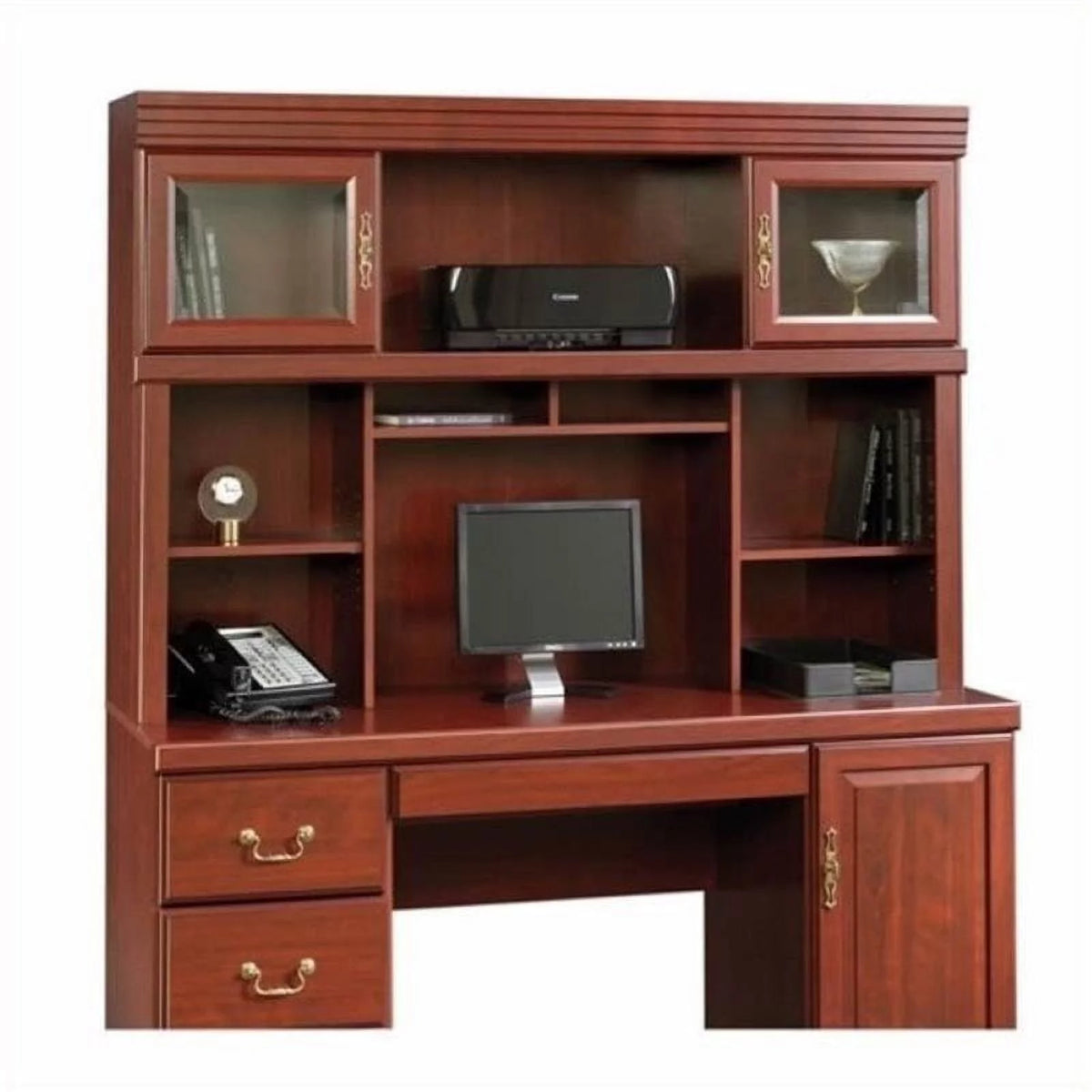 Computer Credenza Hutch in Cherry Z8994