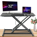 32" White Adjustable Standing Desk Converter with Keyboard Tray O510412