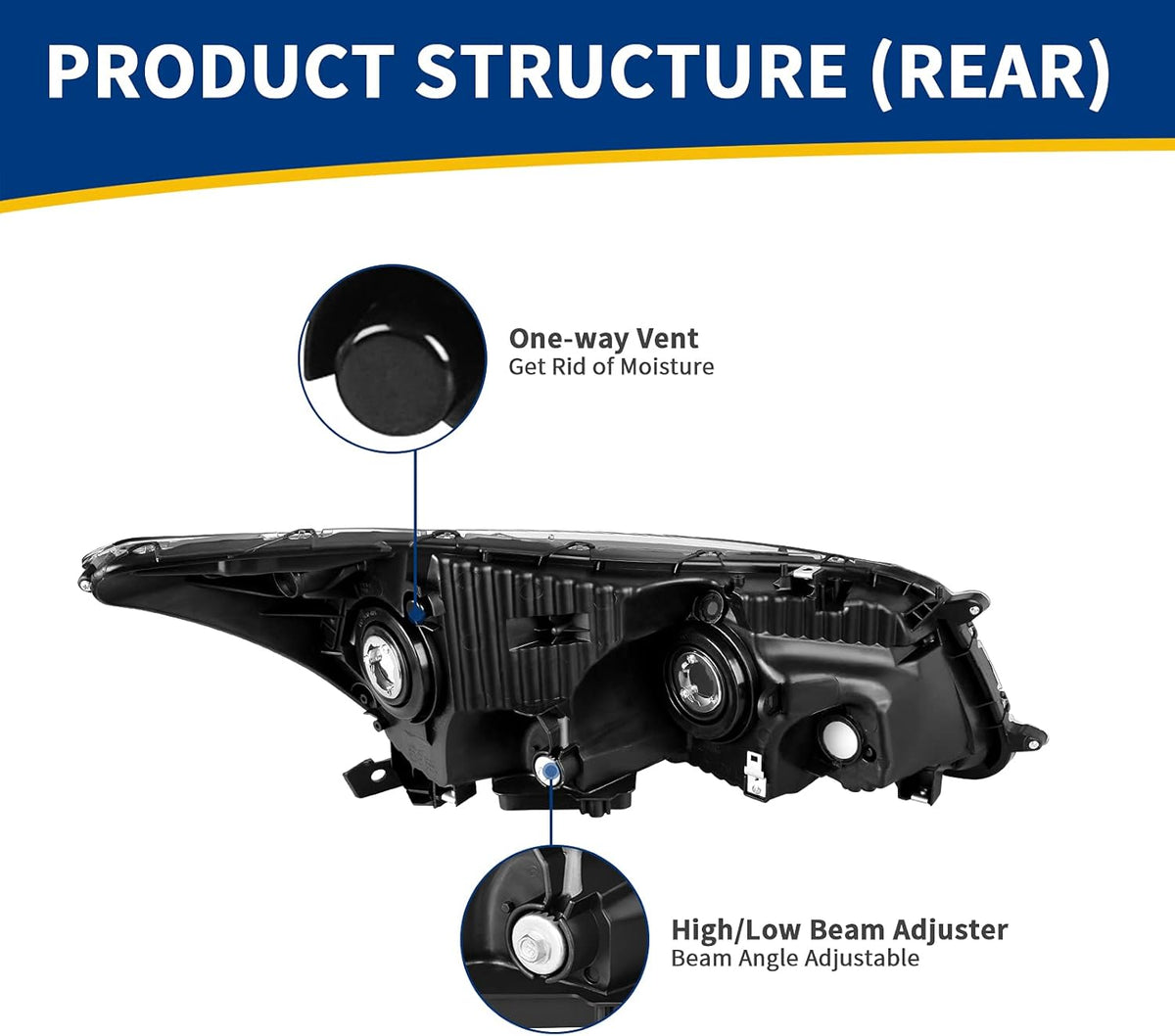 Headlight Assembly for 2008-2012 Accord 4-Door Sedan L4884