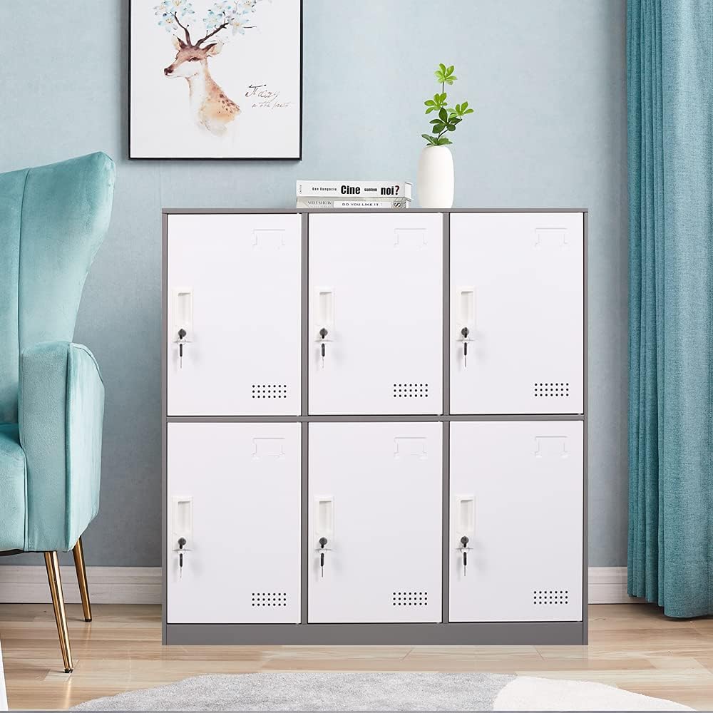 6 Door Steel Storage Locker Cabinet with Lock A666