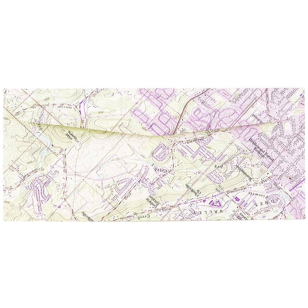 Jam #10 Envelopes, 4 1/8 x 9 1/2, Map Design, 1000/Carton J83629