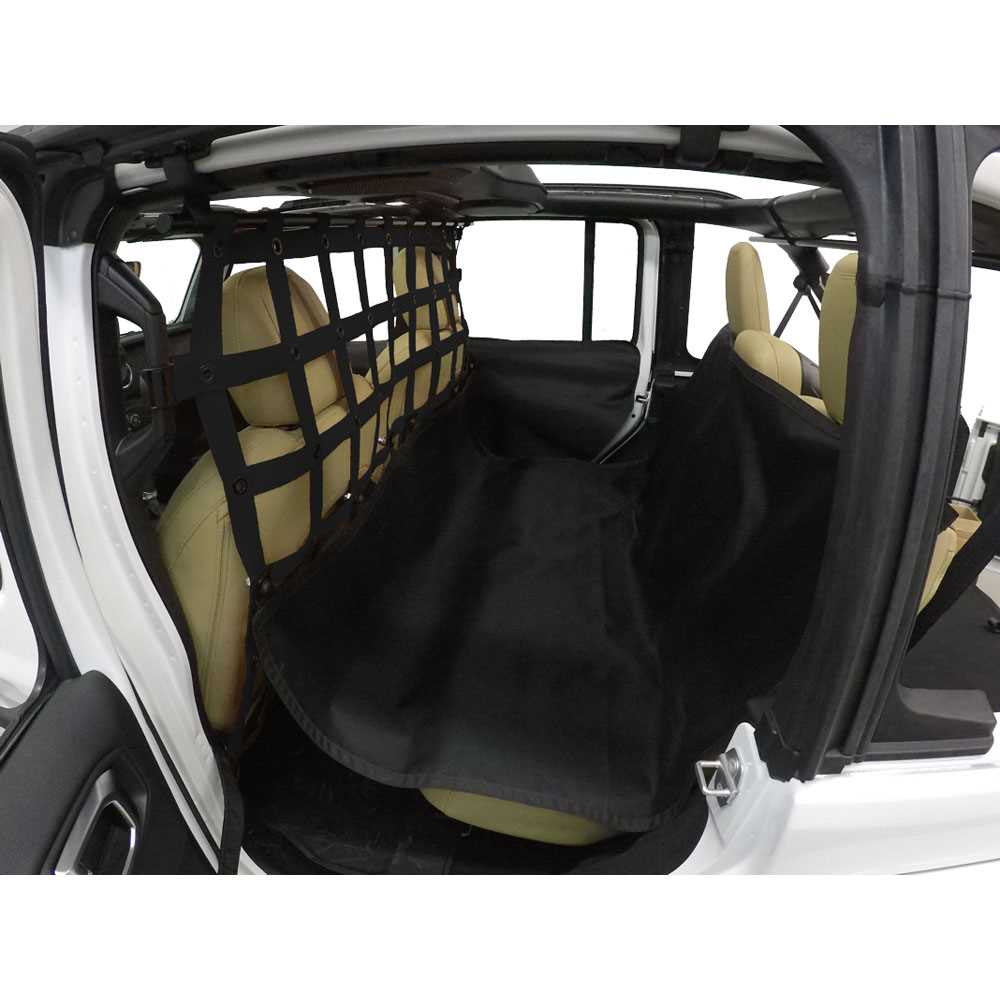 Black 4×4 Pet Divider with Hammock and Door Protectors O7916