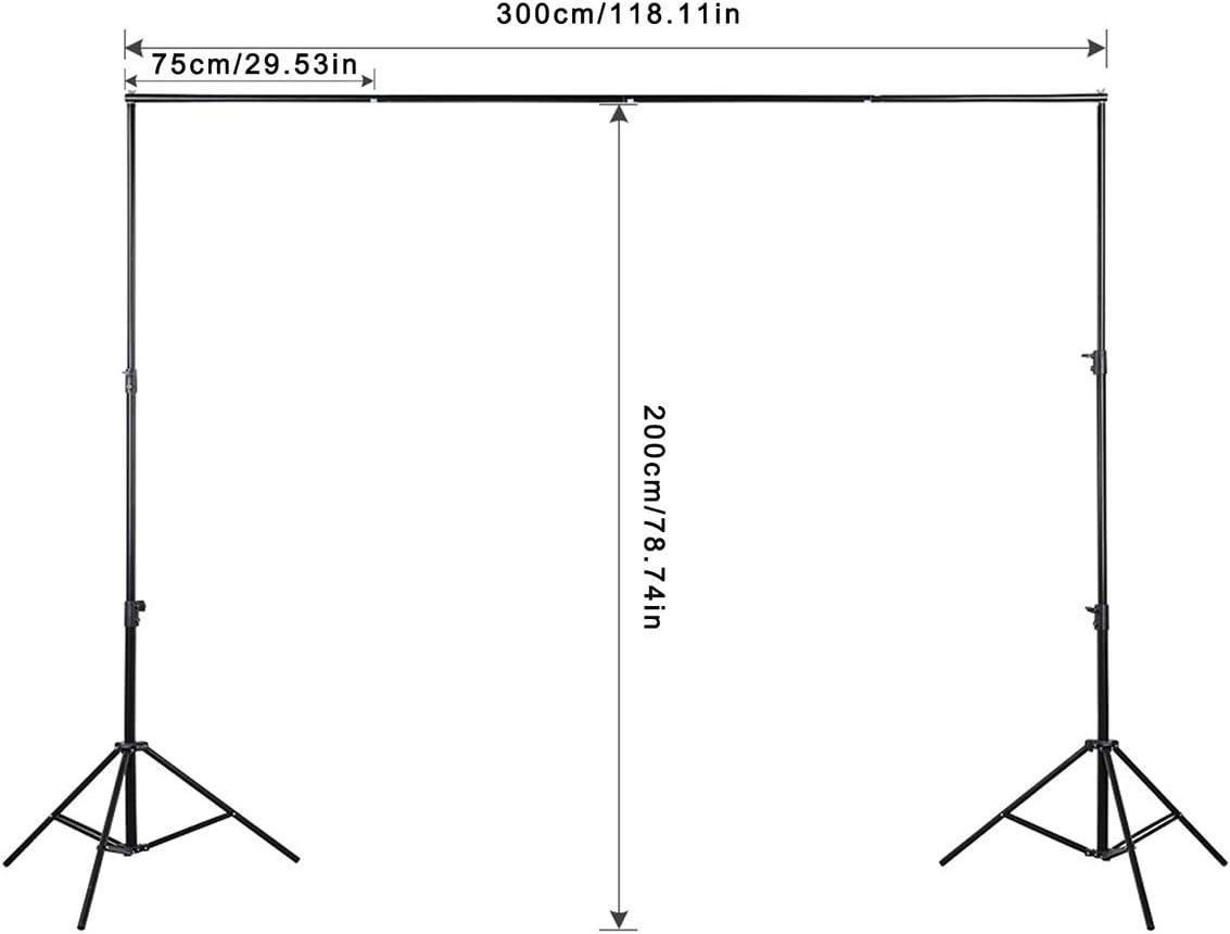 Backdrop Stand 6.5x10ft/2x3m Heavy Duty Background Stand Support System with Carrying Bag R8790