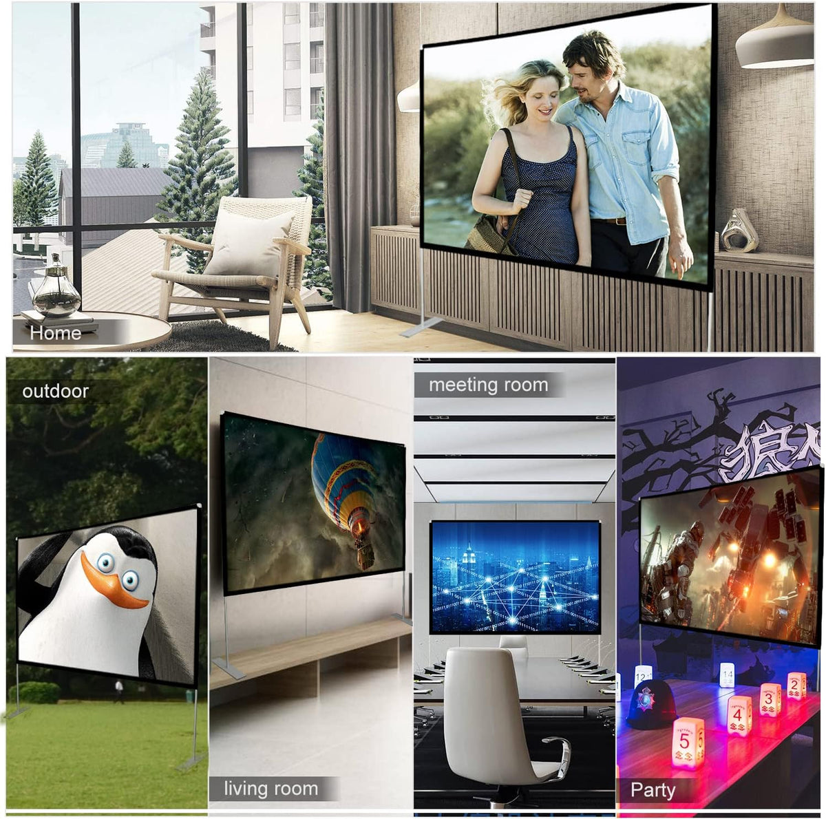 80 inch Portable Projector Screen with Stand and Carry Bag P33042