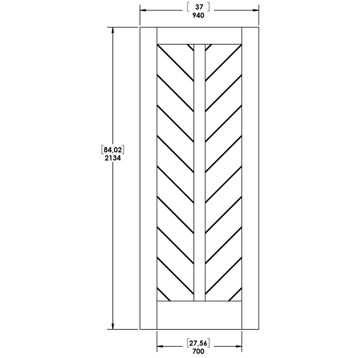 MDF Primed White Interior Barn Door Slab Z4752