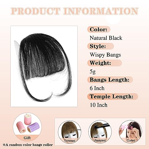 Brown Clip In Bangs Real Human Hair Extensions Wispy Bangs G938920