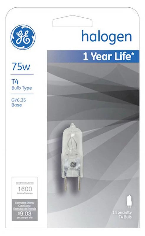 75W 12V T4 Bi-Pin Quartz Halogen Lamp GY6.35 Base S57564