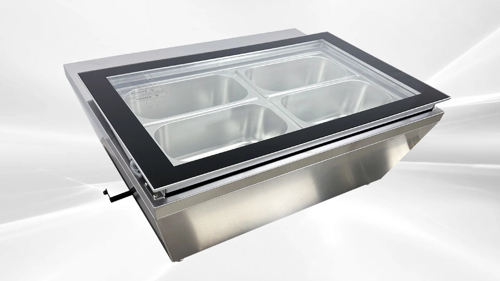 32 in. Commercial 4 Pan Countertop Gelato Ice Cream Display Case N35204