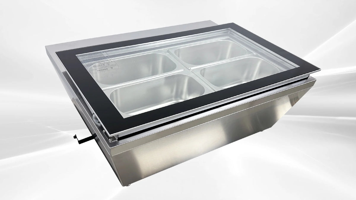 32 in. Commercial 4 Pan Countertop Gelato Ice Cream Display Case N35204