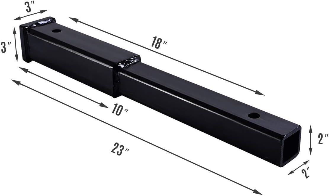 18 Trailer Hitch Extension for 2-Inch Receiver Tube Extender Pack of 2 M37631
