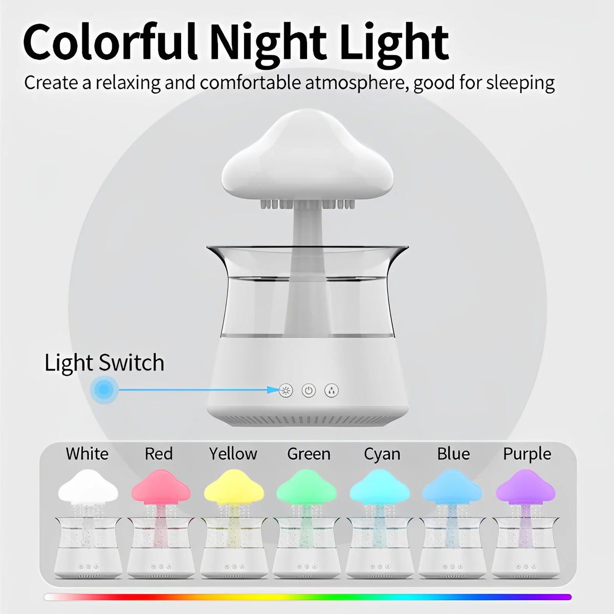 300ML Essential Oil Diffuser with 7 Colors LED Lights S98579