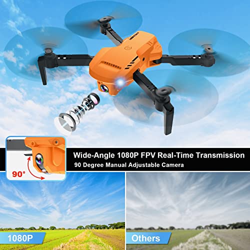 Drone with Camera 1080P HD, FPV Foldable Drone with Carrying Case, 2 Batteries, 90° Adjustable Lens L231