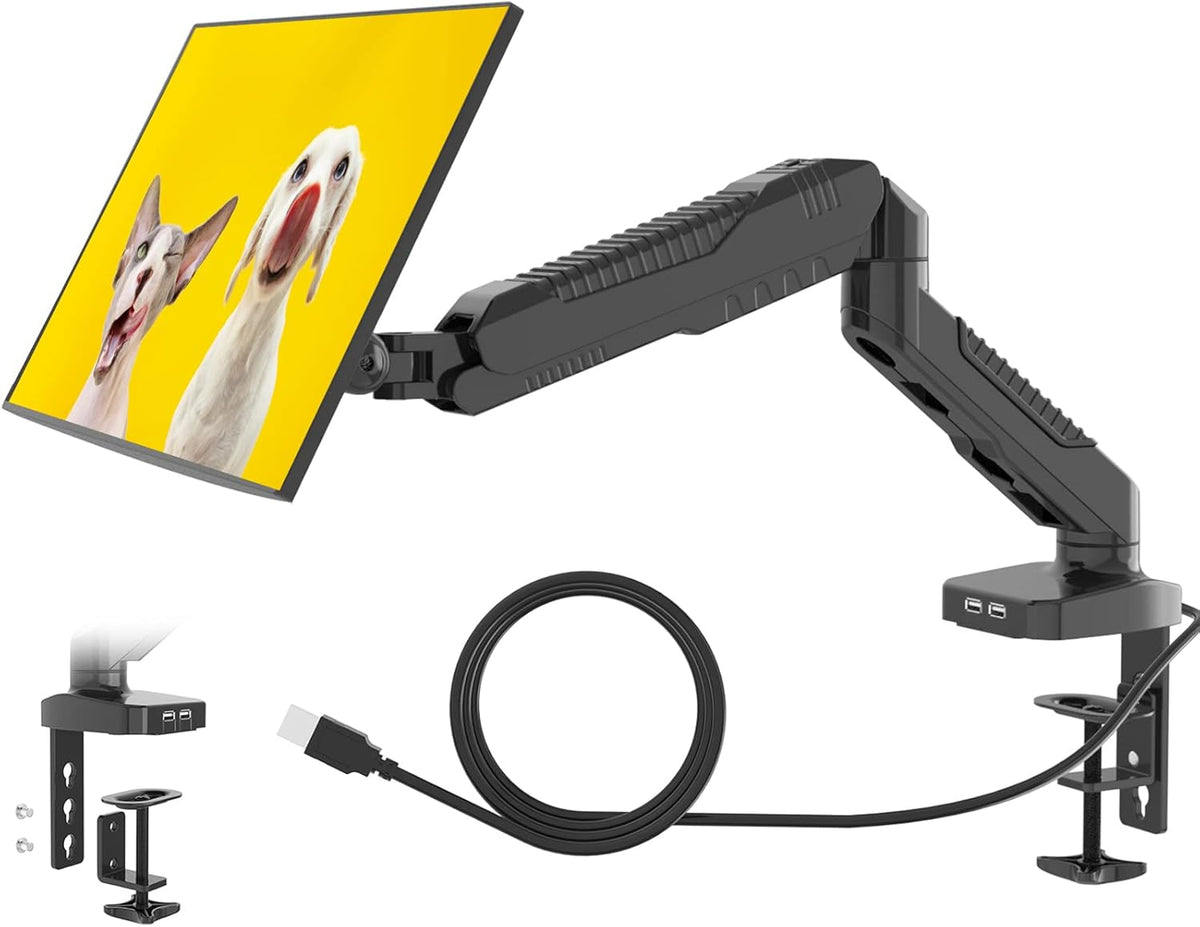 Dual Monitor Arm Desk Mount with USB 2.0, VESA 75*75/100*100, 14.3 lbs, Pack of 2 D97845