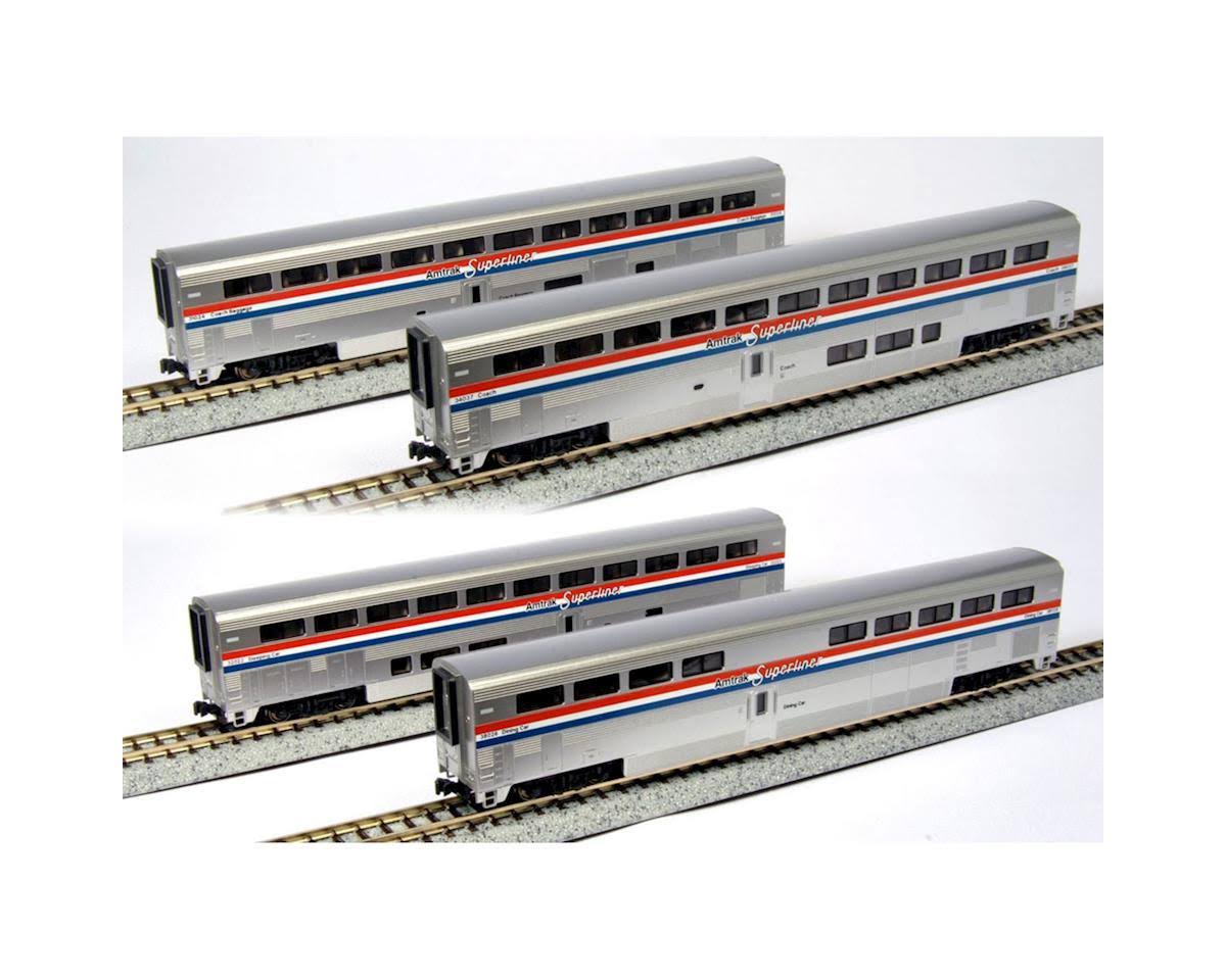 N Amtrak Phase III Superliner 4-Car Passenger Set X2822