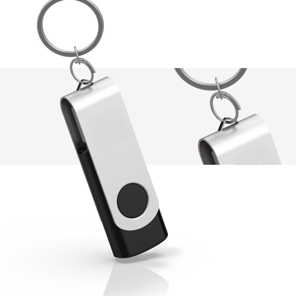 10 Pack 4GB USB2.0 Swivel Flash Drives with Led Indicator, Black Z670882