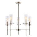 Satin Nickel 5-Light Chandelier Pendant with Clear Glass Shades A611138