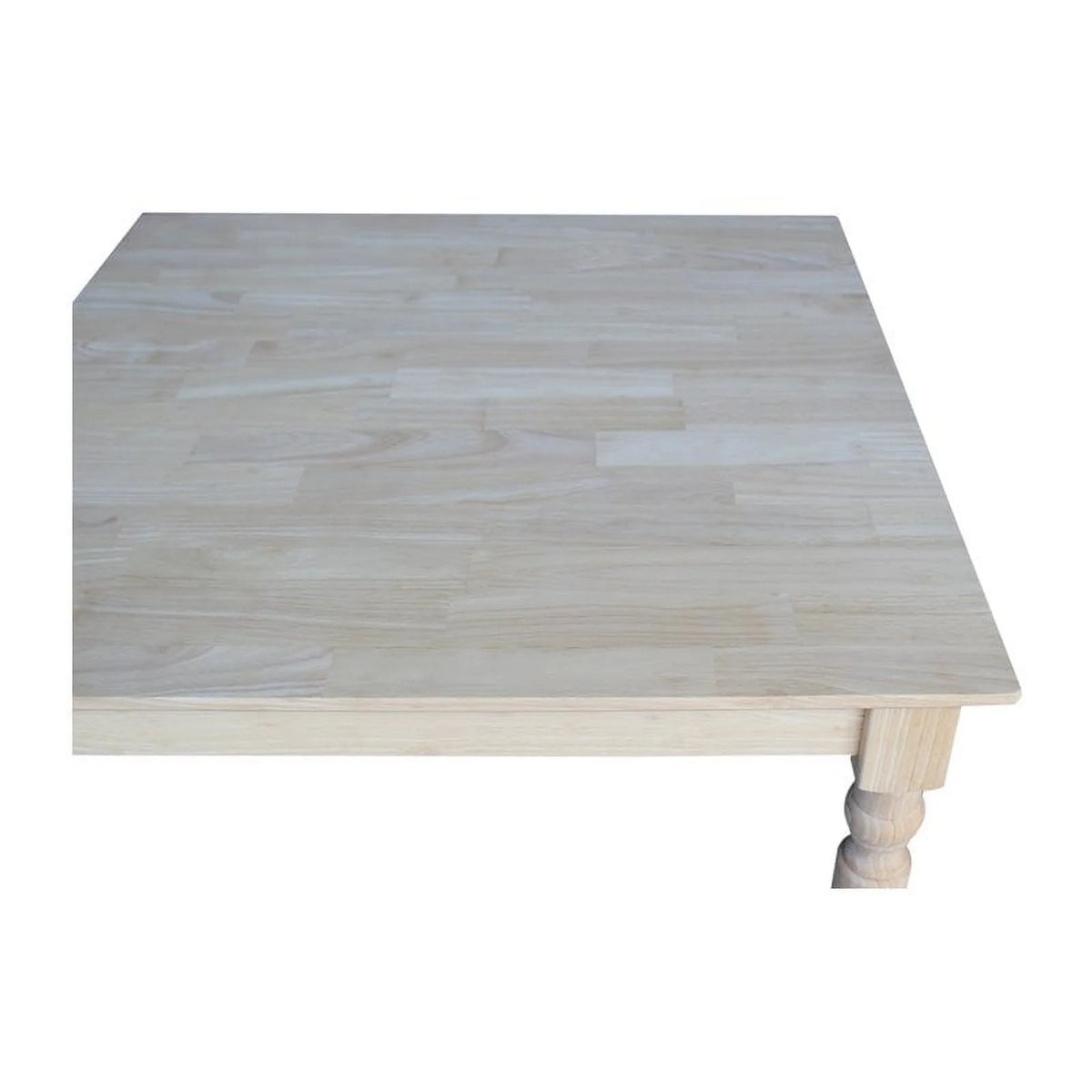 Solid Wood Top Table with Turned Legs in Natural V278084