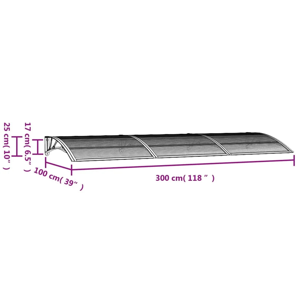 Door Canopy Black Polycarbonate X192708