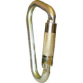 Large Iron Steel Carabiner Screw Locking Gold U5454