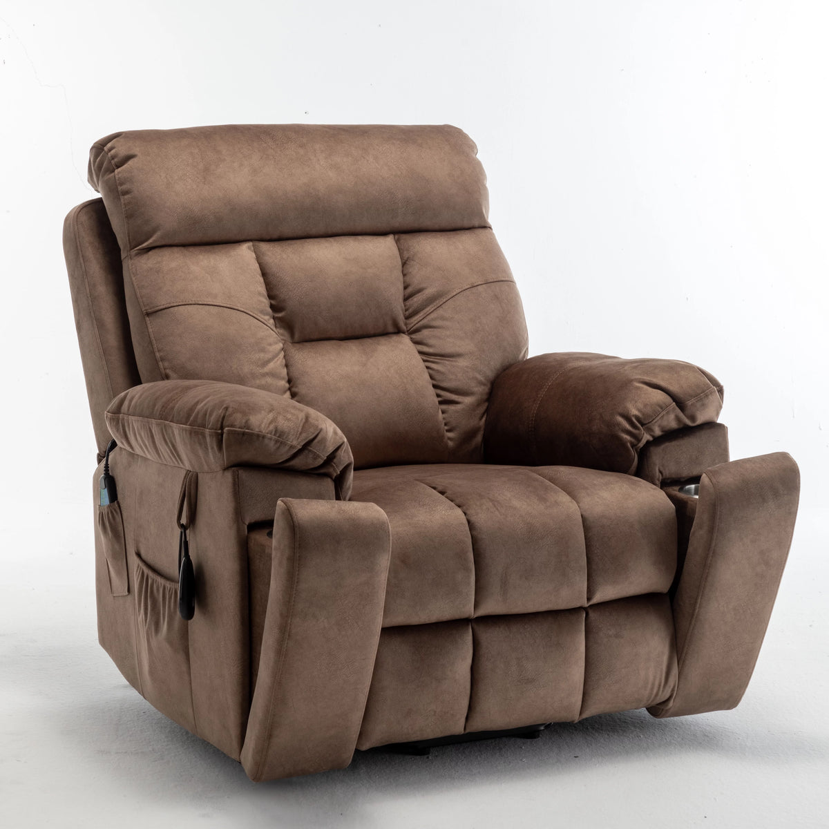 Dark Brown Oversized Electric Lift Recliner Chair with Heat and Massage U906500