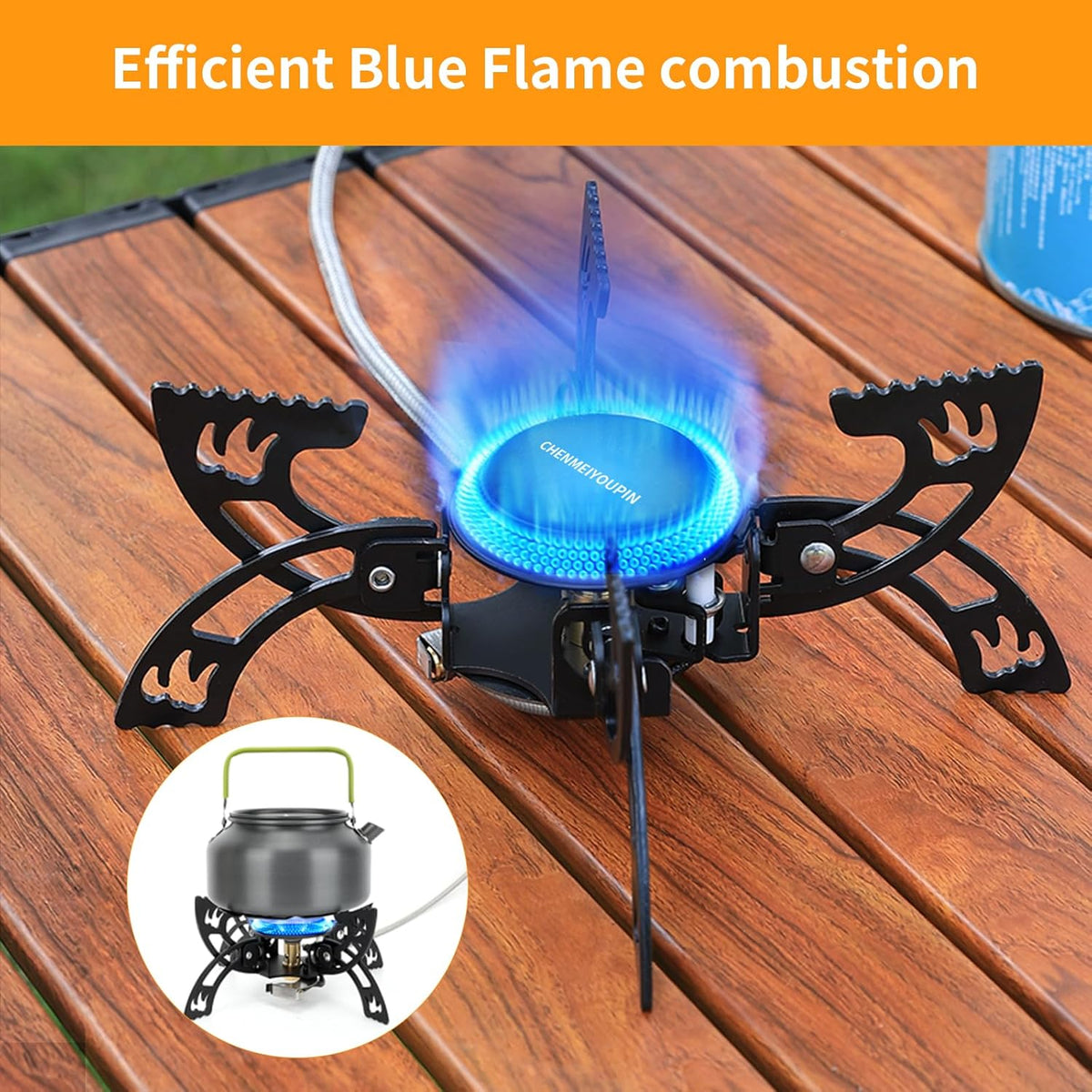 Portable Camping Stove with Adapter Wok Stand J83949
