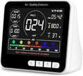 14 in 1 Air Quality Monitor Indoor with Beep Alarm, PM1.0|PM2.5|PM10|HCHO|TVOC|AQI|Temperature|Humidity|Time, Battery Powered Air Monitor J639254
