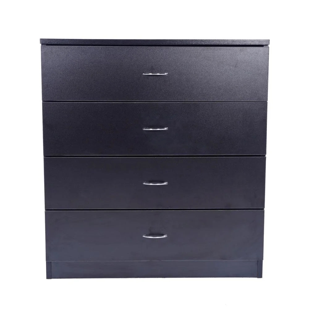 Black 4 Drawer Wood Nightstand A41508