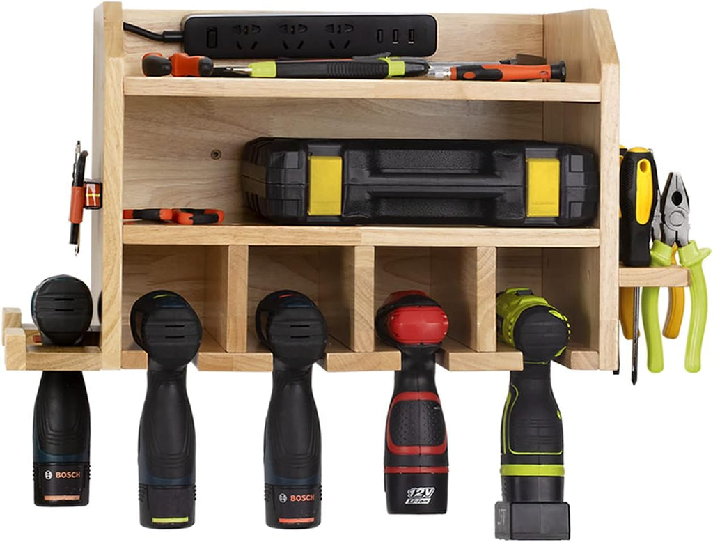 Power Tool Organizer Wall Mount, Drill Holder Storage with 5 Tool Slots G1180