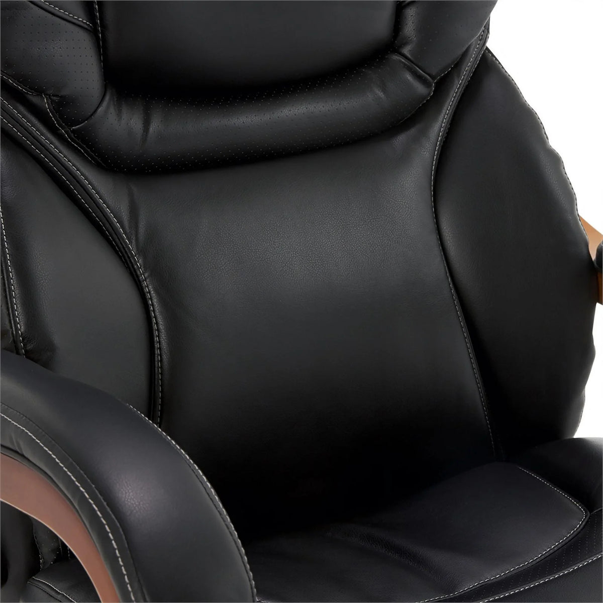 Big and Tall Executive Office Chair with Wood Accents Black O629