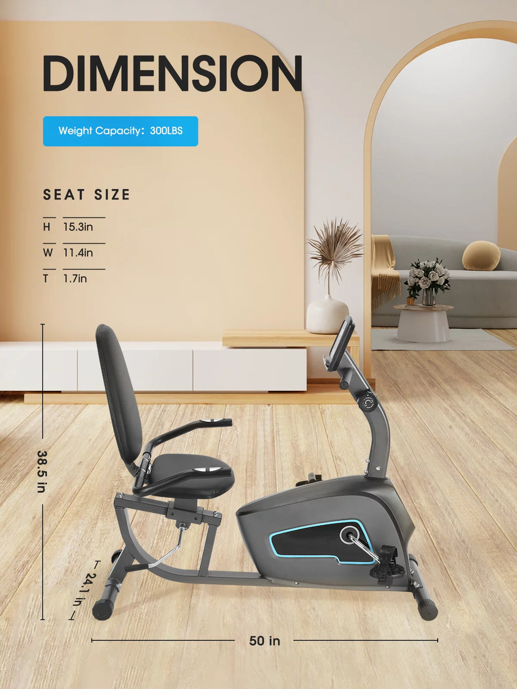 Recumbent Exercise Bike with Pulse Monitor O310693