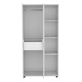 White 2-Door Armoire with Drawer and 4 Open Shelves X9895