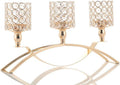 Gold Crystal 3 Arms Candle Holders Centerpieces J973527