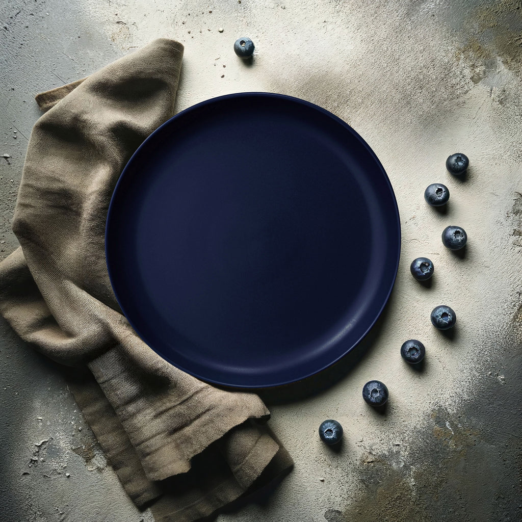 16-Piece Matte Dark Blue Ceramic Stoneware Dinnerware Set U37359