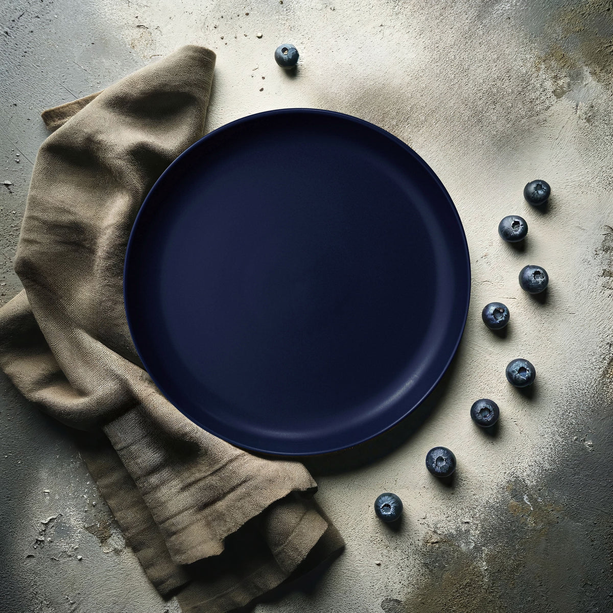 16-Piece Matte Dark Blue Ceramic Stoneware Dinnerware Set U37359