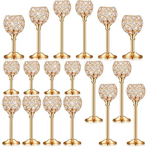 18 Pieces Crystal Candle Holders B314702