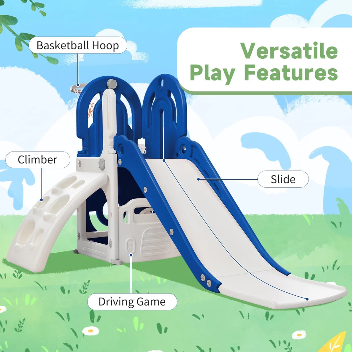 Toddler Climber and Slide Set 4 in 1 Blue C501594