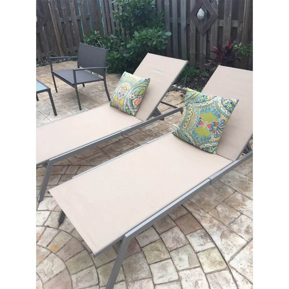 Tan 2 Pack Outdoor Chaise Lounge E720
