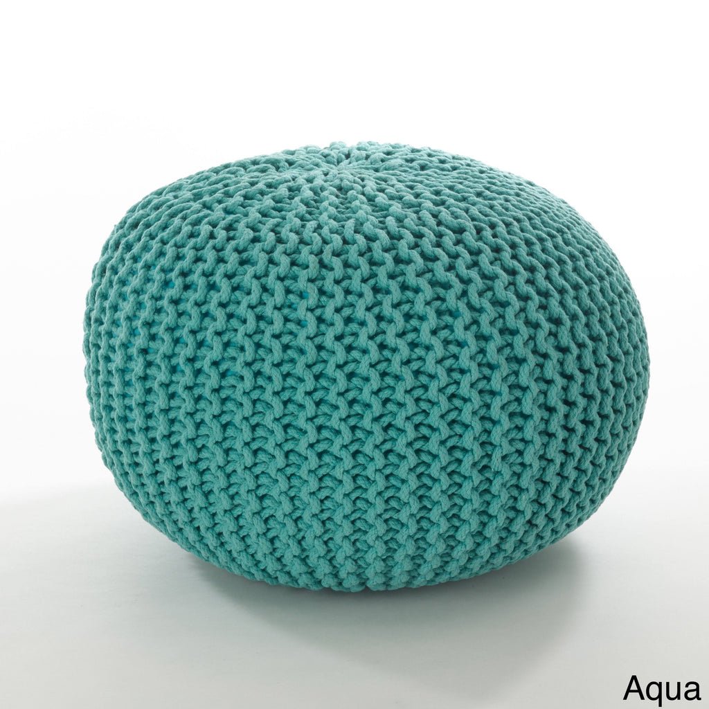 Slate Cotton Twisted Rope Ottoman O8930