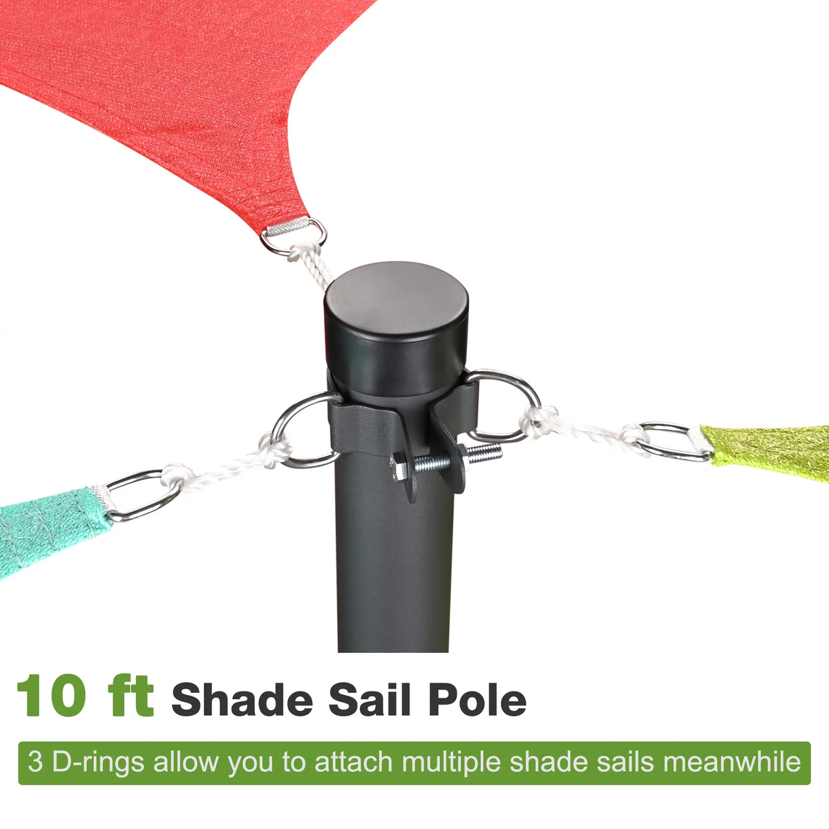 10Ft Black Shade Sail Pole E15402