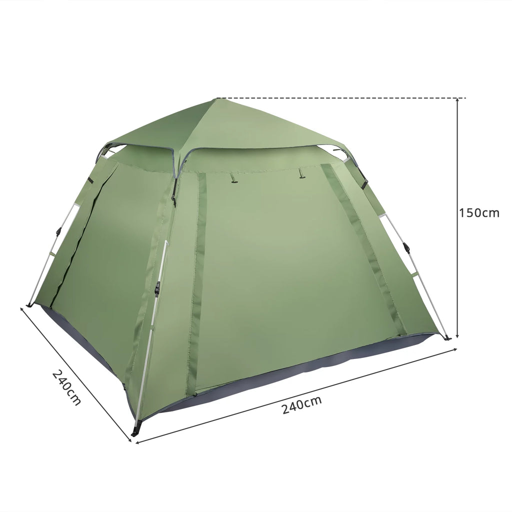 Camping Instant Tent 4 Person Waterproof Green J8266