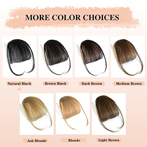 Brown Clip In Bangs Real Human Hair Extensions Wispy Bangs G938920