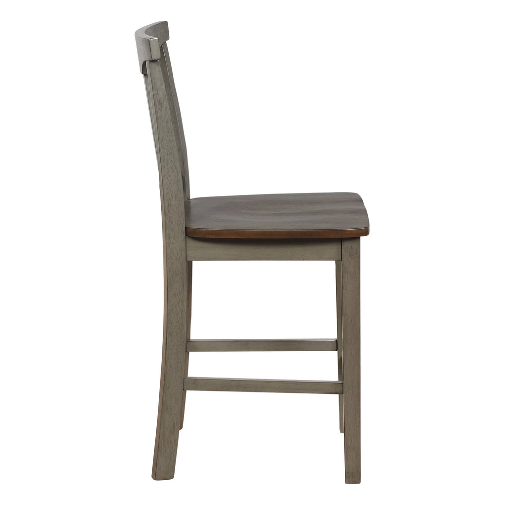5pc Table Chairs Set Slate Gray Wood Stain Finish A499
