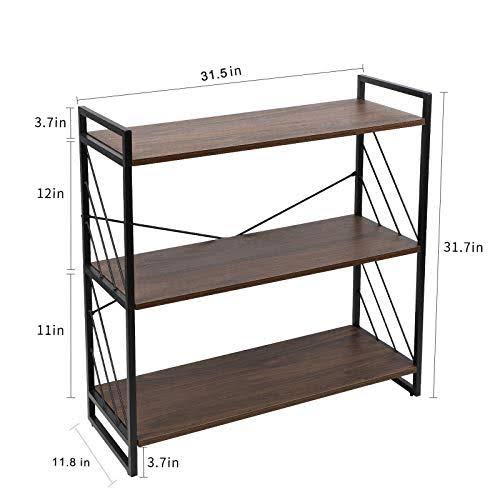 3 Tier Industrial Bookshelf, Walnut I98016