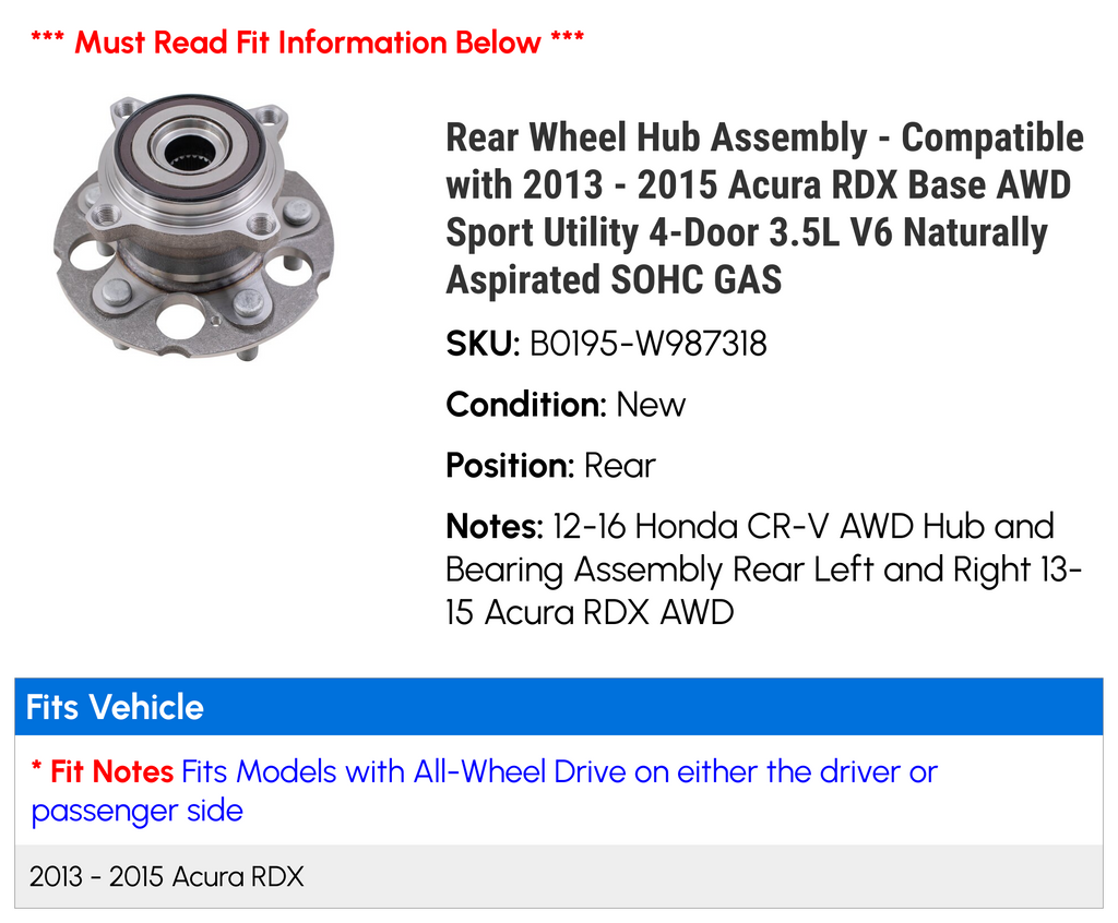 Rear Wheel Hub Assembly U464759