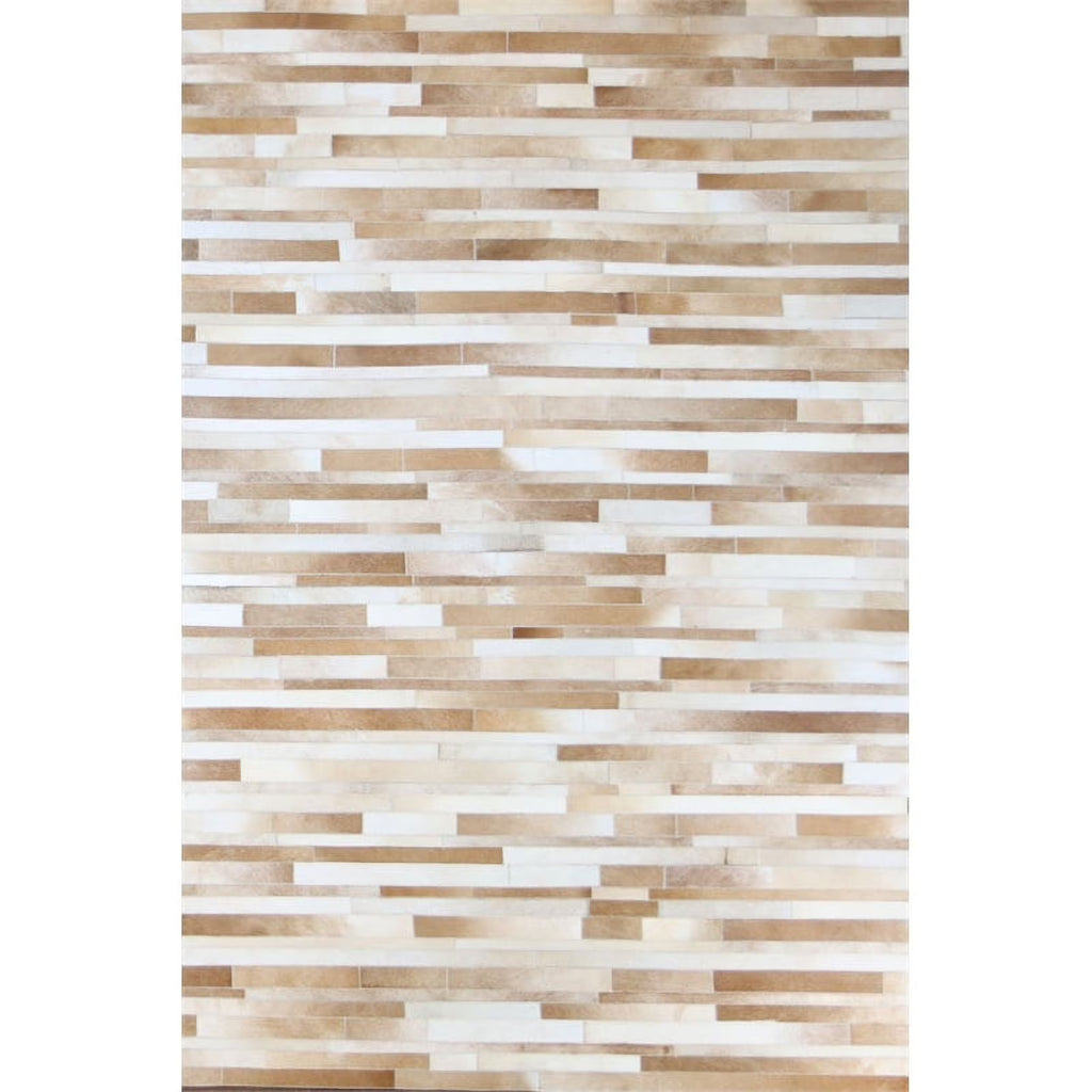 Camel Hair on Hide Leather Area Rug Q4356