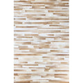 Camel Hair on Hide Leather Area Rug Q4356