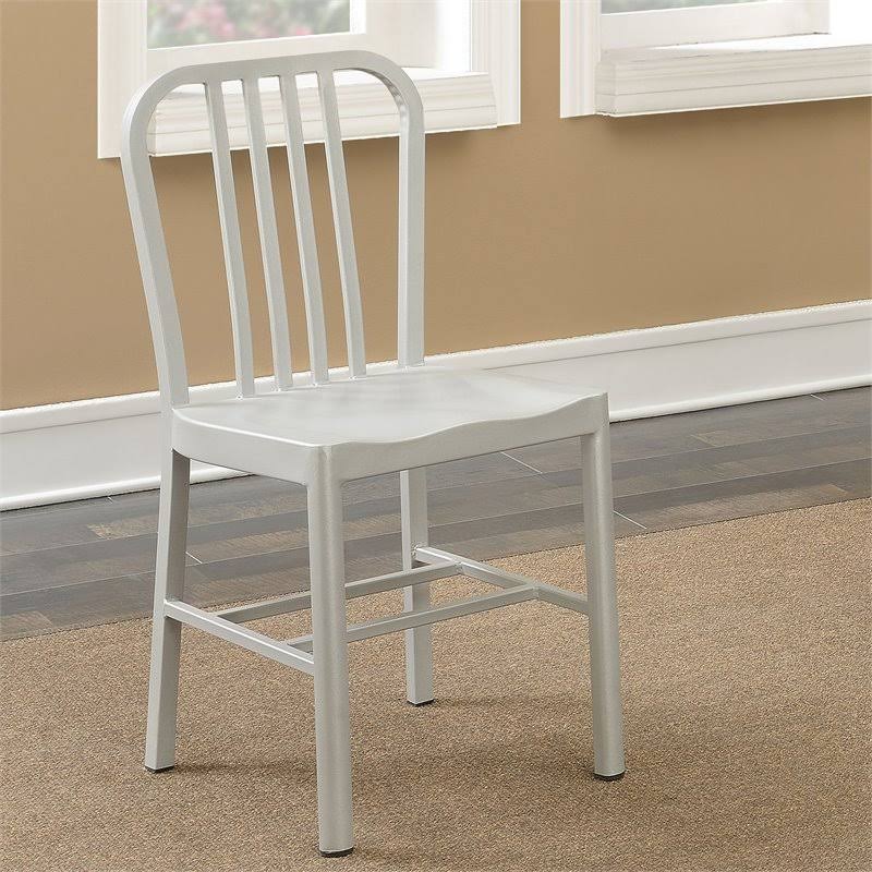 Metal Slatted Dining Side Chair (Set of 2) Q8581